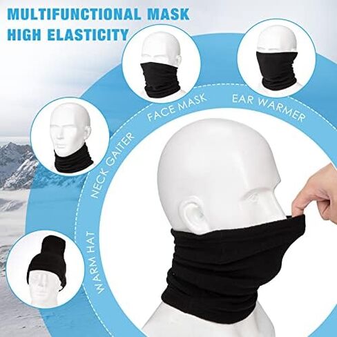 Janmercy 3 Pieces Kids Neck Warmer Winter Fleece Neck Gaiter Windproof Face Mask Cover Ski Tube Scarf for Boys Girls(Dark) in Saudi Arabia