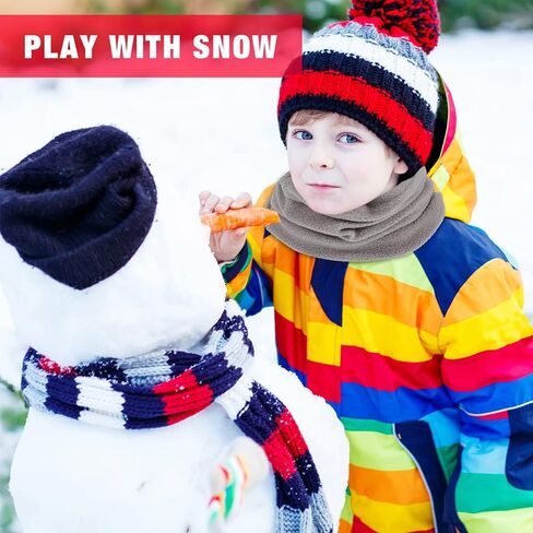 Janmercy 3 Pieces Kids Neck Warmer Winter Fleece Neck Gaiter Windproof Face Mask Cover Ski Tube Scarf for Boys Girls(Dark) in Saudi Arabia