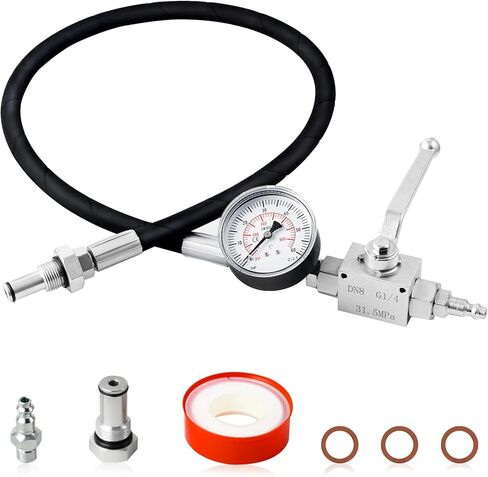 جهاز اختبار نظام الزيت عالي الضغط 6.0، مجموعة أدوات اختبار الهواء IPR الخاصة المتوافقة مع Ford 6.0L - 7.3L Powerstroke Diesel، أداة تشخيصية احترافية طقم اختبار ضغط الزيت عالي الضغط مع مقياس in Kuwait