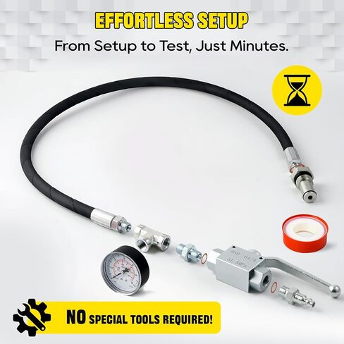 جهاز اختبار نظام الزيت عالي الضغط 6.0، مجموعة أدوات اختبار الهواء IPR الخاصة المتوافقة مع Ford 6.0L - 7.3L Powerstroke Diesel، أداة تشخيصية احترافية طقم اختبار ضغط الزيت عالي الضغط مع مقياس in Kuwait