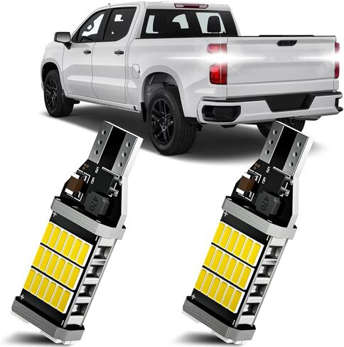 2PCS Silverado LED عكس الضوء يناسب 2014-2026 Chevy Silverado 1500 2500 3500 HD، 6500K White Super Bright Backup Lights البديلة، 2835 45-SMD شرائح خالية من الأخطاء in Saudi Arabia