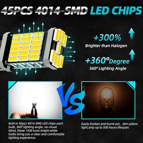 2PCS Silverado LED عكس الضوء يناسب 2014-2026 Chevy Silverado 1500 2500 3500 HD، 6500K White Super Bright Backup Lights البديلة، 2835 45-SMD شرائح خالية من الأخطاء in Saudi Arabia