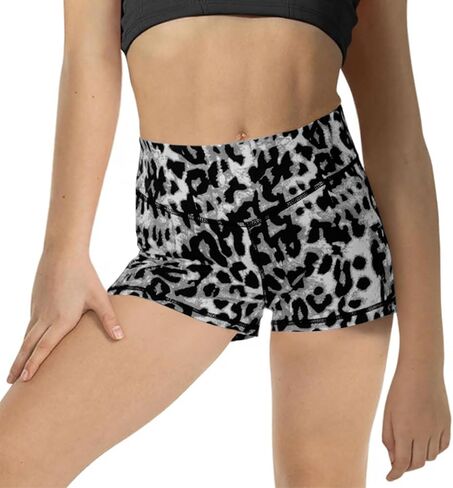 rrhss Girls Athletic Shorts Kids Leopard Print High Waisted Yoga Dance Biker Comfy Gymnastics Shorts 5-14Y in Saudi Arabia