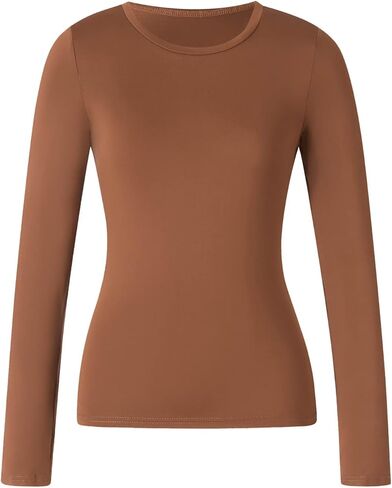 Skimmings Dupes Long Sleeve Shirt Tops Women Y2k Tight Skinny Slim Fitted Tee Solid Color Basic Crop Top Pullover Tshirt in Kuwait