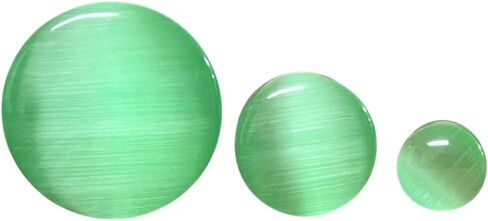 PAIR of Beautiful Green Cat Eye Double Flare Stone Plugs - Gauges - Body Jewelry in Saudi Arabia