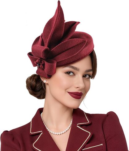 Wool Berets for Women,Stylish French Beret Hats for Girls Lady Painters Hat,Solid Color Fascinators Hats in Saudi Arabia