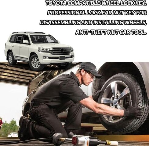 Wheel Lock Key Lug Nut Key, Professional Anti-Theft Locking Lug Nut Removal Tool Key for Toyota Lexus Camry Corolla Wheel Locks Lug Nuts Installation & Removal, D-Wheel Nut Removal Socket in Saudi Arabia