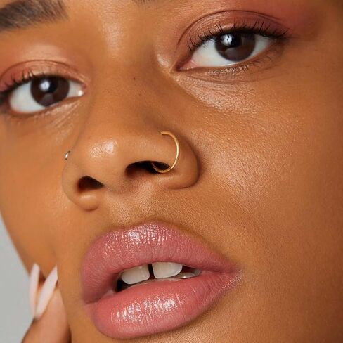 30PCS Non Piercing Lip Ring, Fake Nose Ring Clip On, Stainless Steel Faux Lip Ring Jewelry for Women, Men in Saudi Arabia