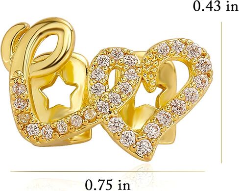 NIIIYTYB Gold Teeth Grillz للنساء شوايات الفم والشوايات الجوف خارج القلب غطاء الأسنان مخصص الذهب شواء التبعي للرجال والنساء الهيب هوب مجوهرات ملابس الحفلات in Kuwait