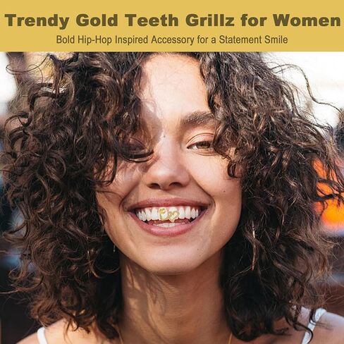 NIIIYTYB Gold Teeth Grillz للنساء شوايات الفم والشوايات الجوف خارج القلب غطاء الأسنان مخصص الذهب شواء التبعي للرجال والنساء الهيب هوب مجوهرات ملابس الحفلات in Kuwait