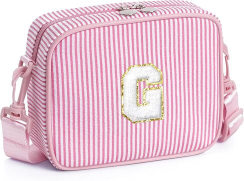 YOOLIFE Birthday Gifts for Girls Kids - Personalized Initial Pink Crossbody Bag for Girl Kid | 3 4 5 6 7 8 9 Year Old Girl Birthday Gift for Daughter Sister, Little Girls Purse for Toddler Pink A in Saudi Arabia