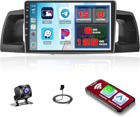 DSP [4+64G] for Toyota Corolla EX 2006-2013 Android 15 Car Stereo, Hikity 9'' IPS Touchscreen Car Radio with Wireless Carplay Android Auto 5G WiFi FM/RDS/EQ Bluetooth Mirror Link GPS SWC Backup Cam in Saudi Arabia