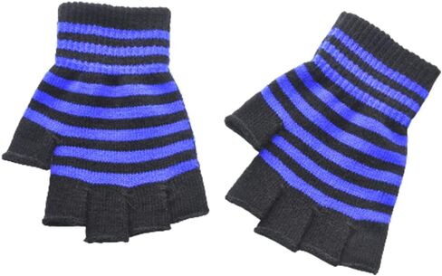 Knitted Gloves Winter Half Finger Mittens Stretchy Color Matching Gloves for Teens Christmas Presents Cyclin in Saudi Arabia