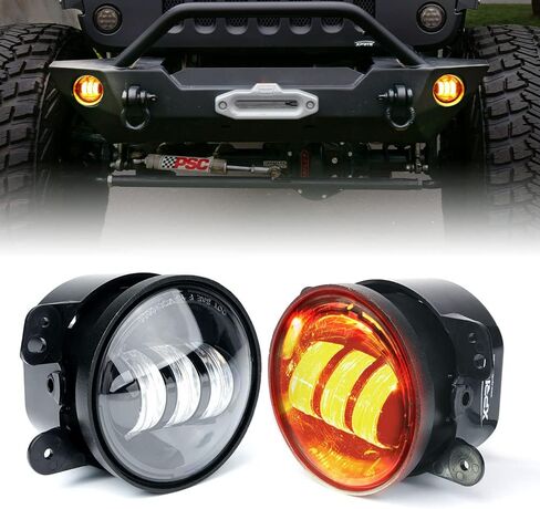 Xprite 4-Inch LED Fog Lights 60W High-Intensity Off-Road Fog Lamp for Driving, DOT Approved Replacement Compatible with 2007-2018 Jeep Wrangler JK JKU in Saudi Arabia
