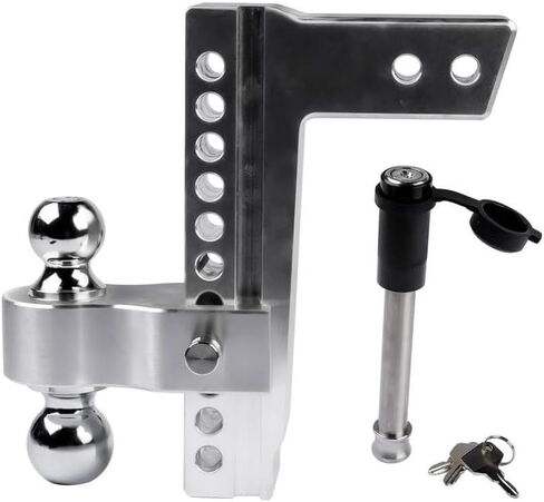 Adjustable Trailer Hitch Ball Mount for 2.5 Inch Receiver 10 Inch Drop Rise 18500LBS 2 Inch and 2-5/16 Inch Balls Silver in Saudi Arabia