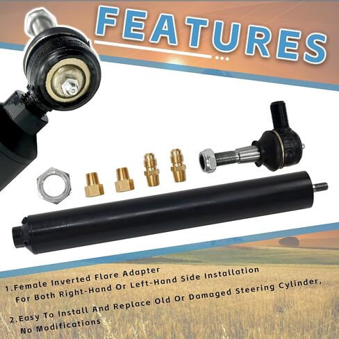 E2NN3A540BA أسطوانة التوجيه الكهربائية 1/2 بوصة، 7/16 بوصة خيط متوافق مع Ford & New Holland Tractor 2000 2600 3000 3600 4000 4600 سلسلة استبدال D4NN3A540A E4NN3A540AA E2NN3A540BA E2NN3D547AA in Kuwait