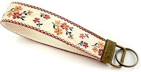 Celokiy Embroidered Fabric Wristlet Keychain for Women, Cute Wrist Key Chain with Metal Hardware in Saudi Arabia