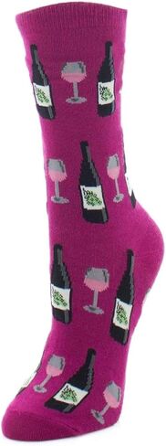 MeMoi Wine Glass Bamboo Blend Crew Socks in Saudi Arabia