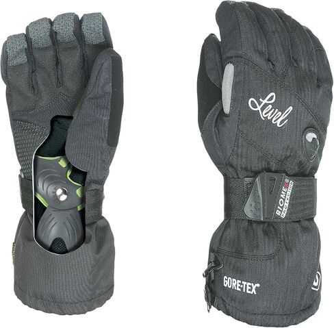 Level Half Pipe GTX Women's Snowboard Protective Gloves with GoreTex, BioMex Wrist Guards, ThermoPlus Liner (Black, Small/Medium (7.5in)) in Saudi Arabia