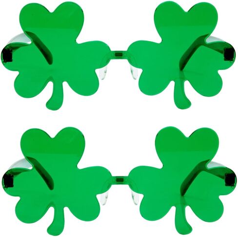 2 Pcs St. Patrick's Day Green Shamrock Glasses,Irish Clover Eyeglasses for Women Men Kids Party Favor and Dress Up in Kuwait