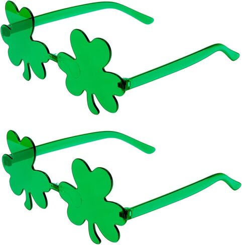 2 Pcs St. Patrick's Day Green Shamrock Glasses,Irish Clover Eyeglasses for Women Men Kids Party Favor and Dress Up in Kuwait
