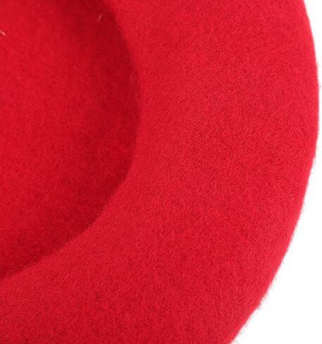 Baluue Christmas Beret Hat Women Wool Warm Beret for Party Stylish Japanese Art in Red Festive Button Accessory in Saudi Arabia