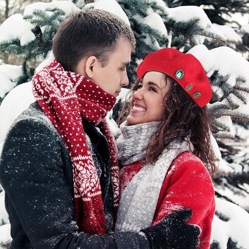SUPVOX Christmas Beret Hat Women’s Wool Blend Warm Decorative Beret for Ladies Holiday Party Red Winter Cap Festive Button Accessory in Saudi Arabia