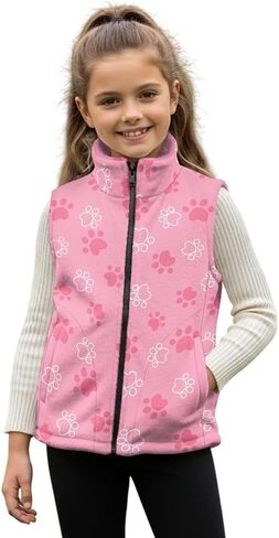 Renewold Warm Fleece Vest Boys Girls Comfy Vests Full Zipper Sleeveless Outerwear Jacket with Pockets Toddler Kids Coat in Saudi Arabia