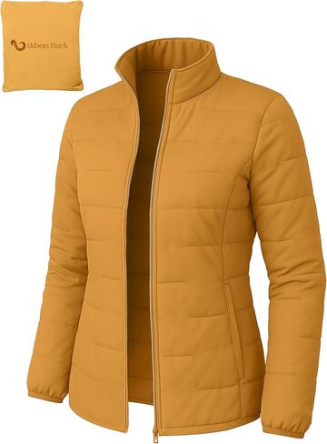 URBAN BUCK Packable Puffer Jacket Women with Hood – 32 Degree Lightweight Quilted Winter Puff Foldable Jacket for Women in Saudi Arabia