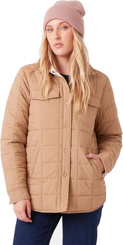 Roxy Women's Alpine Reversible Quilted Shirt Jacket – Oversized Fit, Primaloft® Insulated, Pfas-Free in Kuwait