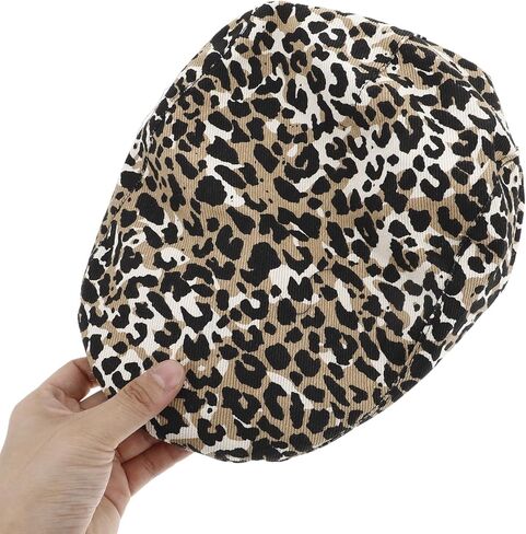 ARTIBETTER Leopard Print Newsboy Cap Women’s Beret Hat Adjustable Driving Artist Cap Spring Autumn Corduroy Painter Hat for Party Dance in Saudi Arabia