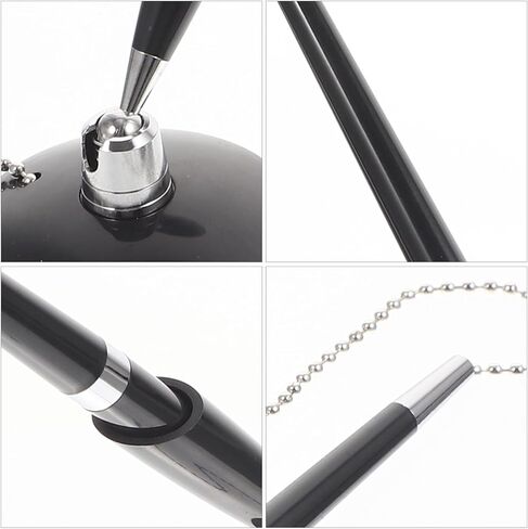 SAFIGLE 3pcs قلم حبر جاف توقيع الأعمال مع سلسلة، مجموعة أقلام تسجيل سطح المكتب الثابتة للاستخدام في المكتب ودفتر الضيوف، أداة كتابة طاولة سوداء احترافية in Kuwait