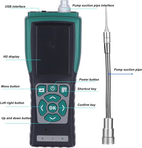 Srliya Gas Concentration Detector, 3.5 Inch Color Display Handheld Portable Gas Analyzer with USB Data Export for CO O2 H2S Ex Detection in Saudi Arabia