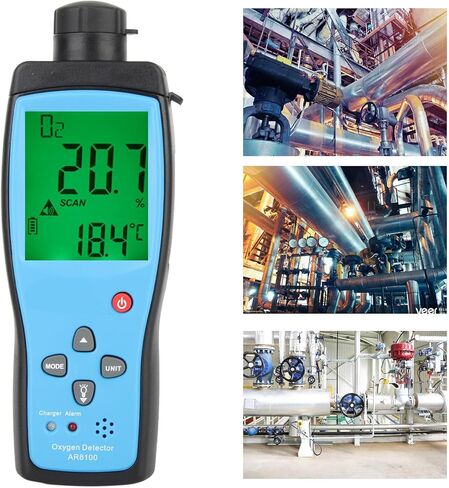 Handheld Rechargeable Oxygen Detector Gas Analyzer for Outdoor Industry 100‑240V, Easy to Use for Factories and Offices, ABS Material in Saudi Arabia