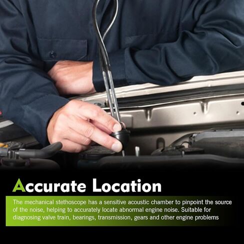 Professional Car Mechanic Stethoscope, Sensitive Engine Cylinder Diagnostic Tool with Metal Probe, Universal for Car Truck SUV Motorcycle RV (Black) in Kuwait