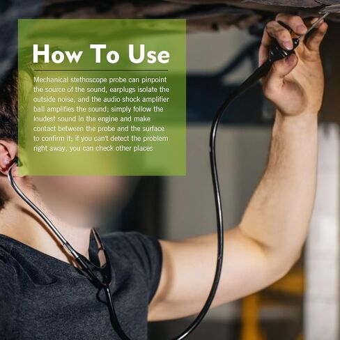 Professional Car Mechanic Stethoscope, Sensitive Engine Cylinder Diagnostic Tool with Metal Probe, Universal for Car Truck SUV Motorcycle RV (Black) in Kuwait