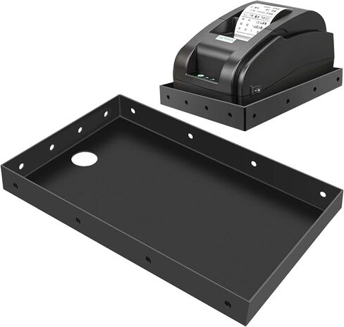 علبة طابعة ورف من قطعتين من Ecliptica لطابعات المطبخ الحرارية POS KDS، رف تثبيت على الحائط أو الحافة مقاس 10.24 × 6.5 بوصة مع 4 فتحات تثبيت لكل جانب، وحامل تذاكر المطعم وحامل طابعات الطلب in Kuwait