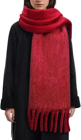 Winter Scarf for Women - Mohair Winter Scarf 91"×16", Soft Warm Scarves for Women/Men, Soft Chunky Cashmere Scarfs in Kuwait