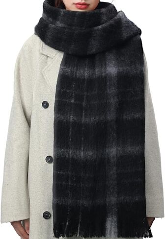 Winter Scarf for Women - Mohair Winter Scarf 91"×16", Soft Warm Scarves for Women/Men, Soft Chunky Cashmere Scarfs in Kuwait