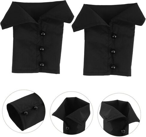 1 Fake Cotton Wrist Sleeve Arm Cuff Detachable Fake Sleeve Removable Wrist Detachable Cuff False Sleeves Hand Sleeves Shirts Black in Saudi Arabia