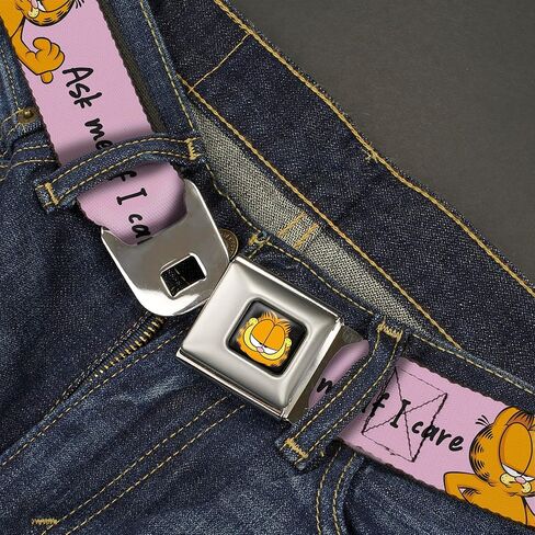 Garfield Belt, Seatbelt Buckle Belt, Garfield Ask Me If I Care Pose Pink, Adjustable in Saudi Arabia