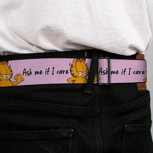 Garfield Belt, Seatbelt Buckle Belt, Garfield Ask Me If I Care Pose Pink, Adjustable in Saudi Arabia