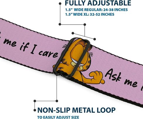 Garfield Belt, Seatbelt Buckle Belt, Garfield Ask Me If I Care Pose Pink, Adjustable in Saudi Arabia