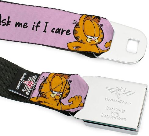 Garfield Belt, Seatbelt Buckle Belt, Garfield Ask Me If I Care Pose Pink, Adjustable in Saudi Arabia