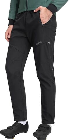 سراويل ركوب الدراجات الشتوية للرجال سراويل ركوب الدراجات الجبلية مبطنة بالصوف الحراري مقاومة للرياح in Kuwait