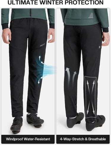 Winter Cycling Pants for Men Thermal Fleece-Lined Mountain Bike Pants Windproof Biking Bicyle Pants in Saudi Arabia
