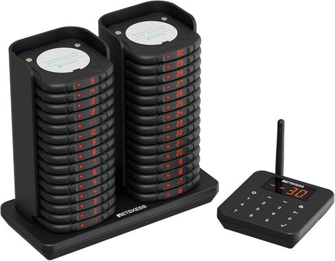 Retekess TD186 Restaurant Pager System, Buzzers for Restaurant, 600M Range, Anti-Dumping Design, One-Key Mute, 64 Prompt Modes, 20 Pagers for Food Trucks, Hotels, Churches, Bars in Saudi Arabia