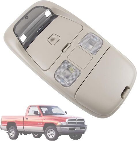 Overhead Console Dome Map Led Reading Light Lamp Compatible with 1999 2000 2001 Dodge Ram 1500 2500 3500, 2002 Ram 2500 3500,Cab Lights Sunglasses Storage, Replaces SN96TL2AA in Saudi Arabia
