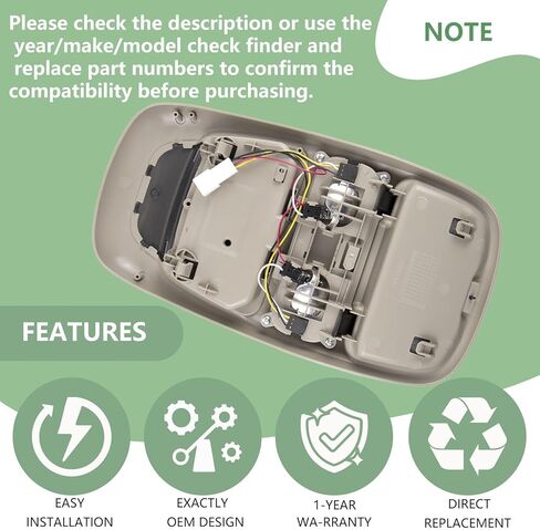 Overhead Console Dome Map Led Reading Light Lamp Compatible with 1999 2000 2001 Dodge Ram 1500 2500 3500, 2002 Ram 2500 3500,Cab Lights Sunglasses Storage, Replaces SN96TL2AA in Saudi Arabia