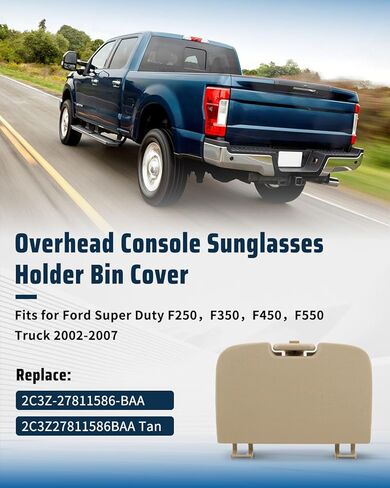 Overhead Console Sunglasses Holder Bin Door Fit for Ford Super Duty F250 F350 F450 F550 Truck 2002 2003 2004 2005 2006 2007, Replace 2C3Z-27811586-BAA 2C3Z27811586BAA in Saudi Arabia